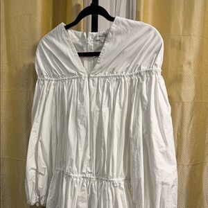 Rosetta Getty Elegant White Long Sleeve Dress